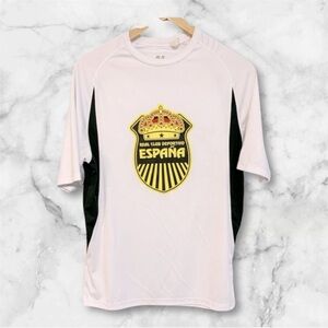 Real club deportivo España white yellow soccer Jersey XS-S